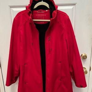 Calvin Klein Women’s Plus Size Softshell Hooded Raincoat